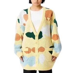 Obey Women’s Splatter Cardigan Sweater HO22 Black White Paint Drip Streetwear